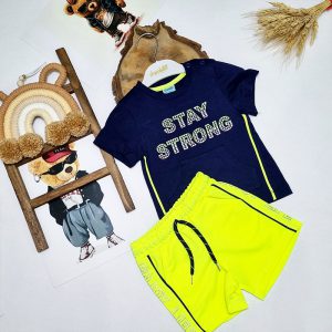 تیشرت شلوارک پسر نخ پنبه ترک damla کد1136