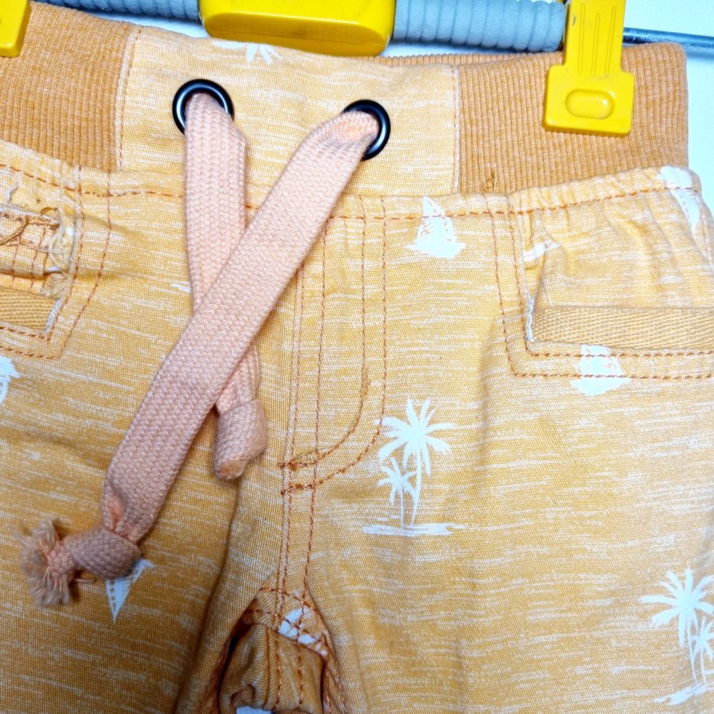 شلوارک کتان اسپورت نارنجی وارداتی نخل کد 1165 - Image 4