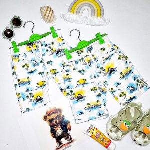 شلوارک کتان وارداتی طرح هوایی 1164