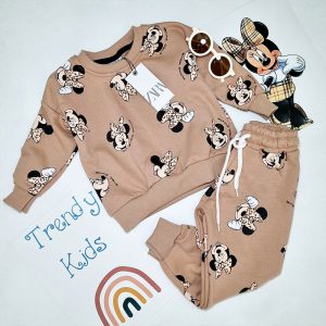 بلوز شلوار دخترانه 3 نخ دورس ترک طرح میکی مارک zara