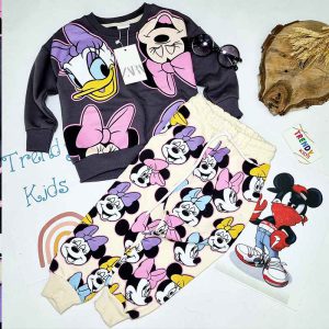 بلوز شلوار دخترانه ترک طرح میکی مارک zara