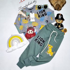 بلوز شلوار نخی پسر طرح جنگل کد 1456