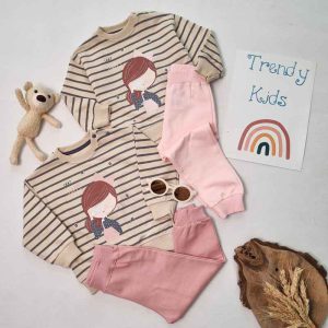 ست بلوز شلوار نخی دخترانه