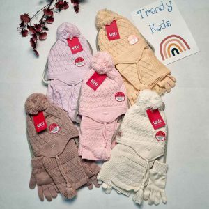 ست شال کلاه دستکش بافت