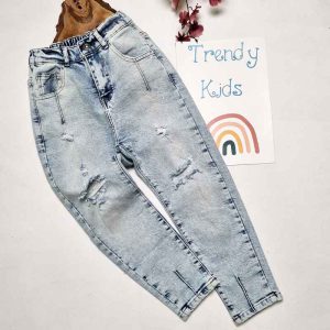 شلوار لی مام زاپ دار