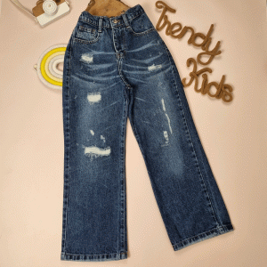 شلوار لی نیم بگ زاپدار