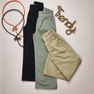 شلوار بگ کتان دورکمرکش