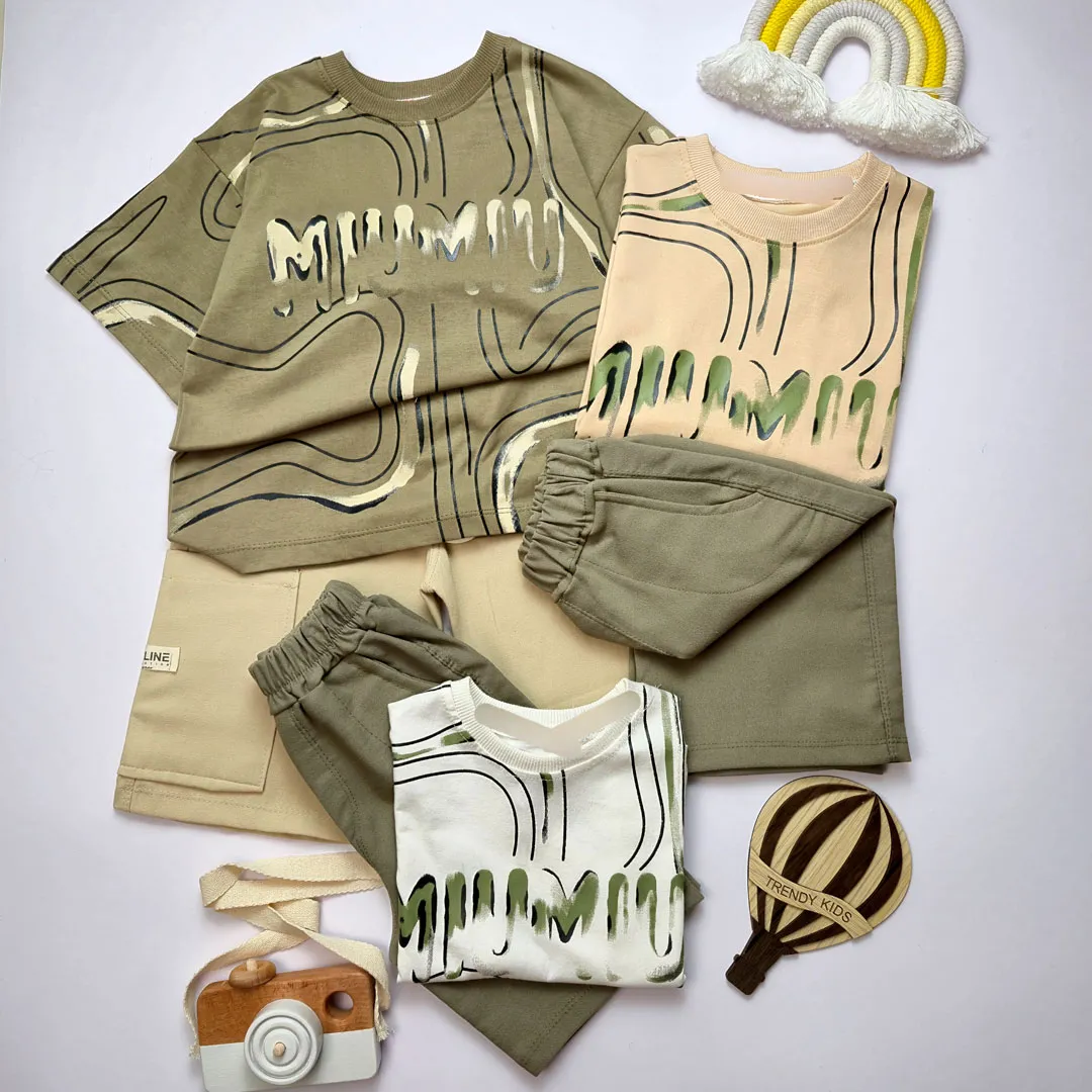 4 تیشرت شلوارک پسر miu miu - Image 1