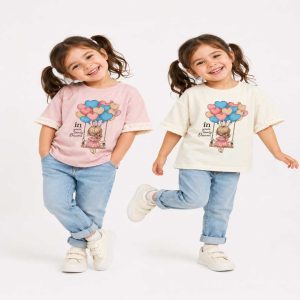 تیشرت دختر طرح بادکنک - Image 4